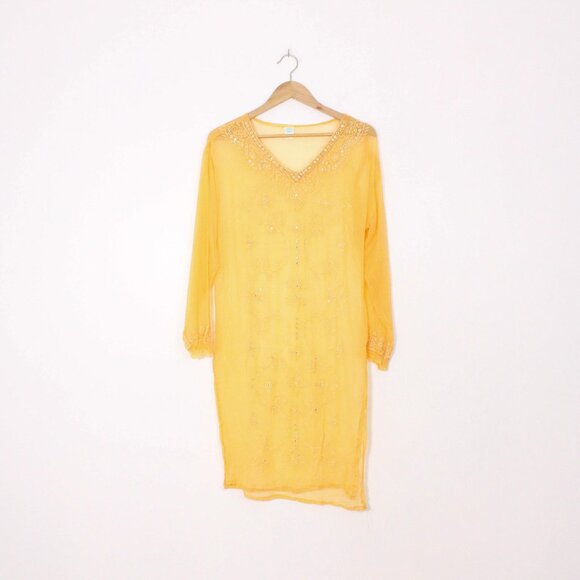 *Gul Meena Yellow Cover Up - Picture 2 of 7